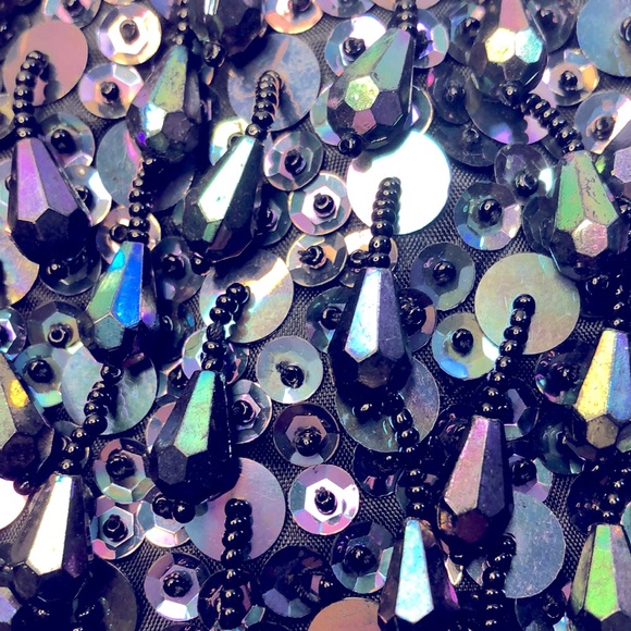 Multi Colored Black Clutch Purse with strap - Picture 3 of 4